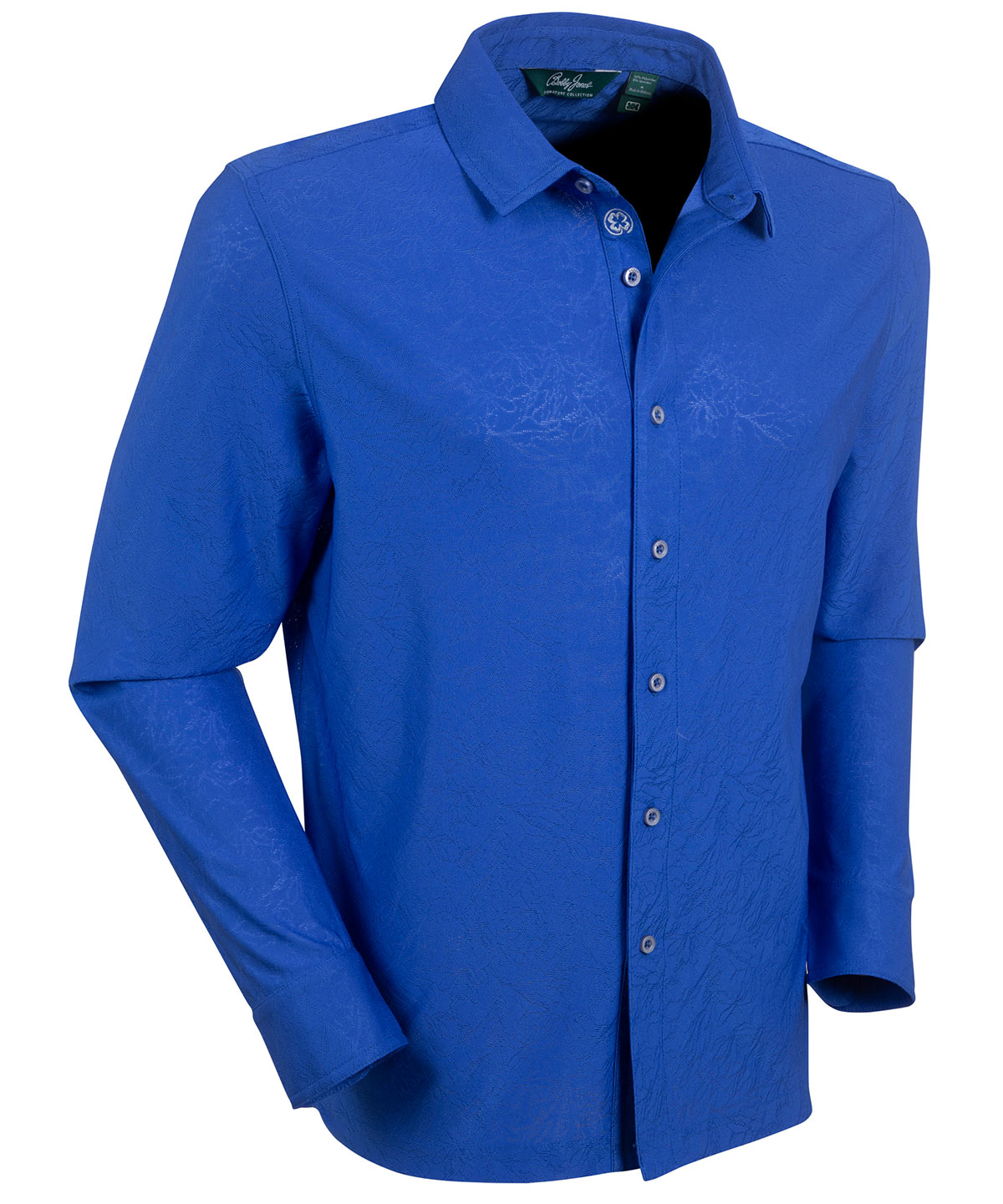 Performance Magnolia Jacquard Long-Sleeve Button-Down Sport Shirt