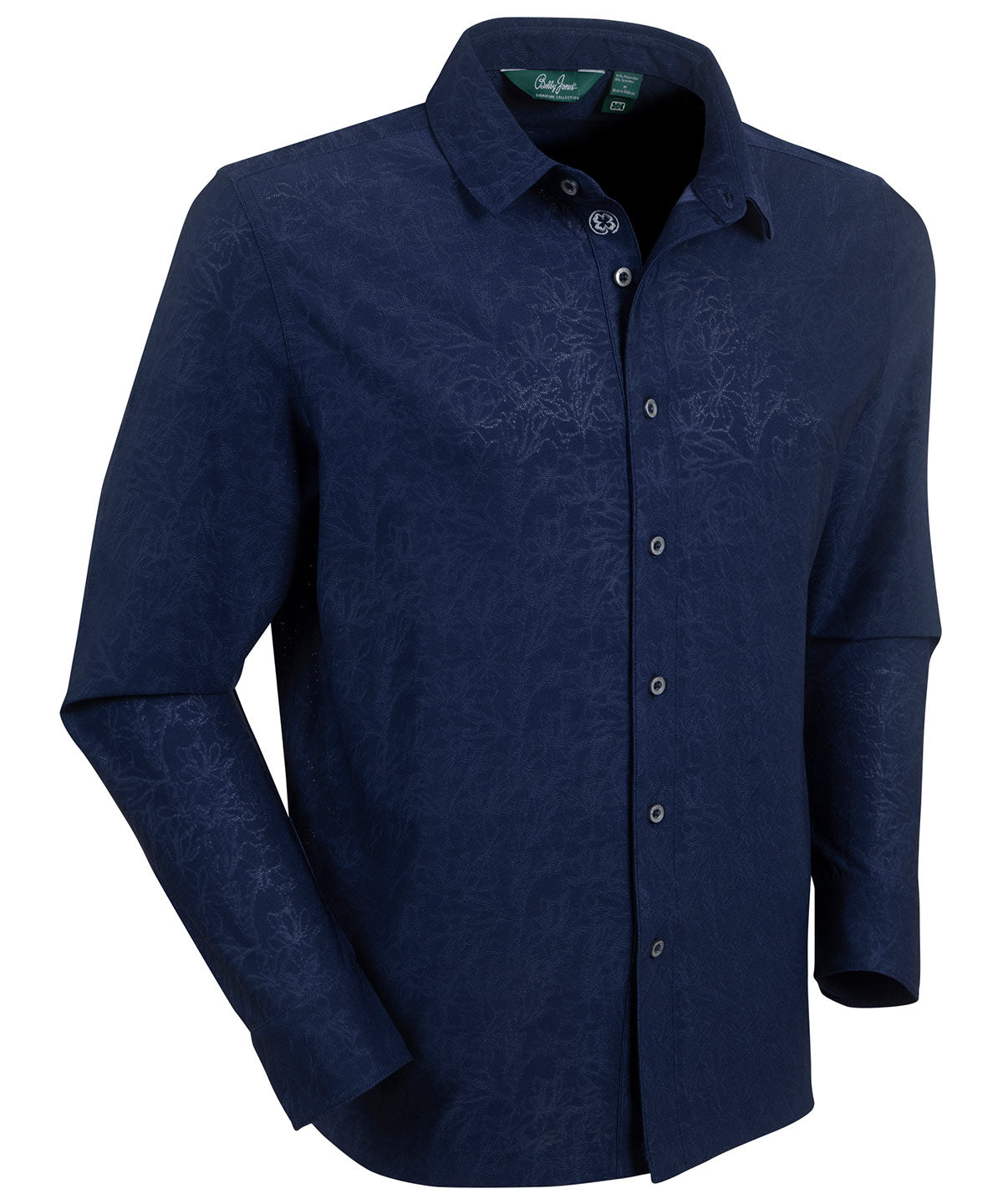 Performance Magnolia Jacquard Long-Sleeve Button-Down Sport Shirt