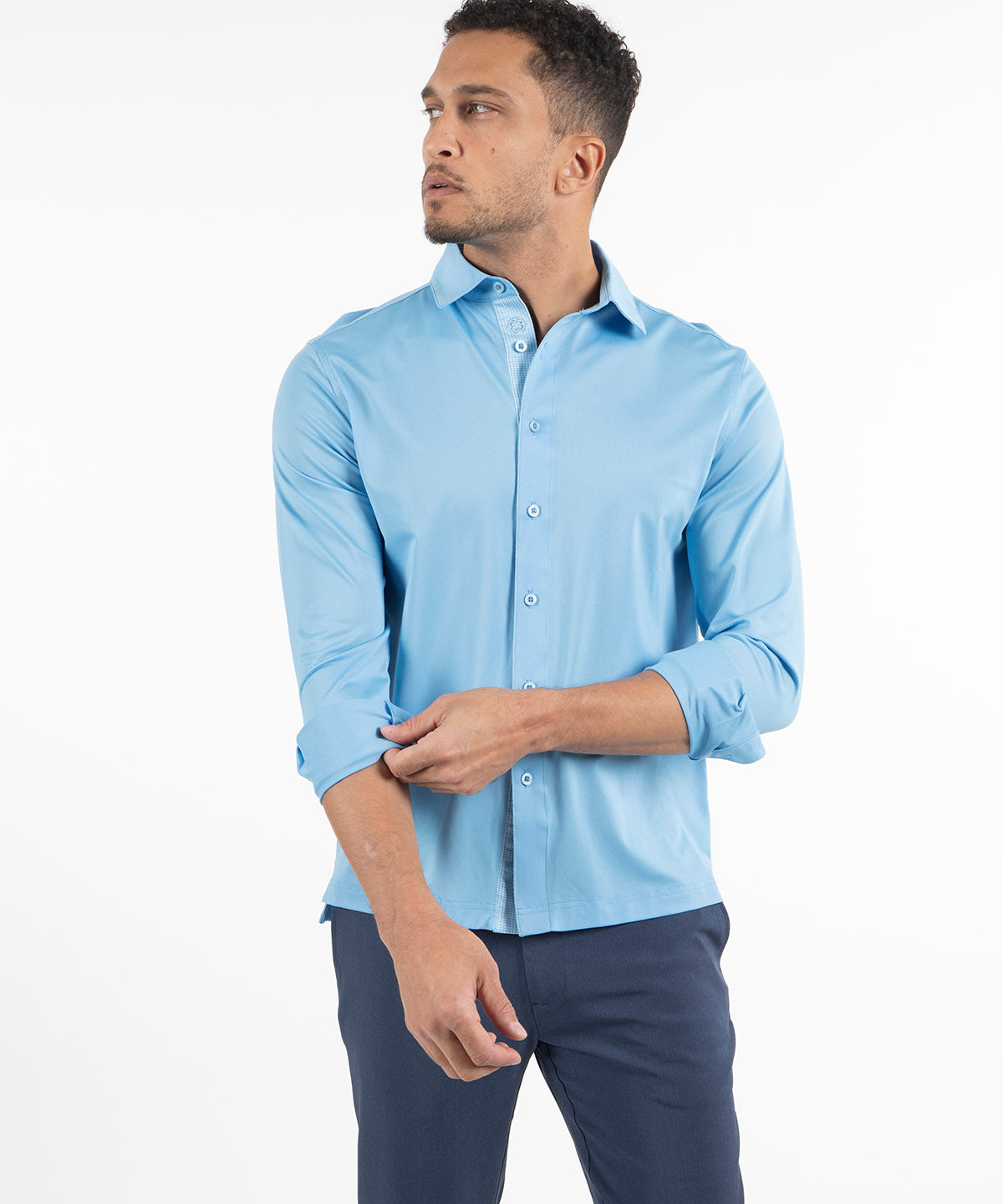Performance Cooling Heather Micro Pique Long-Sleeve Sport Shirt