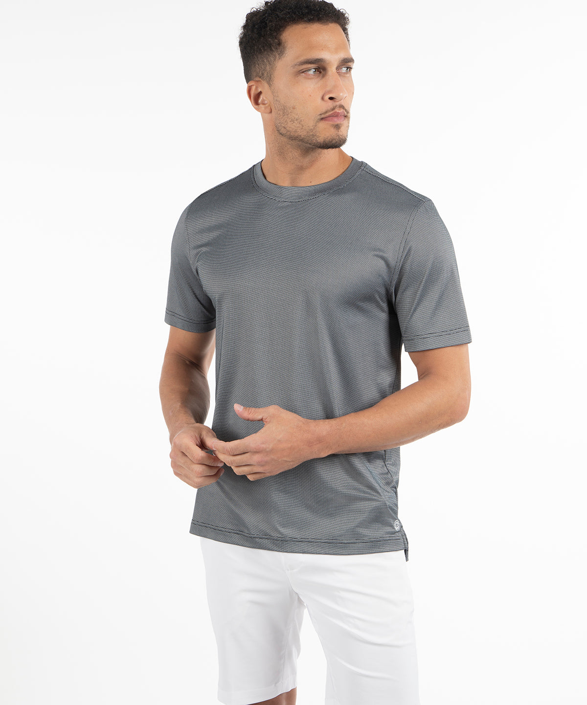 Performance Jacquard Dash Short-Sleeve Crew Neck T-Shirt