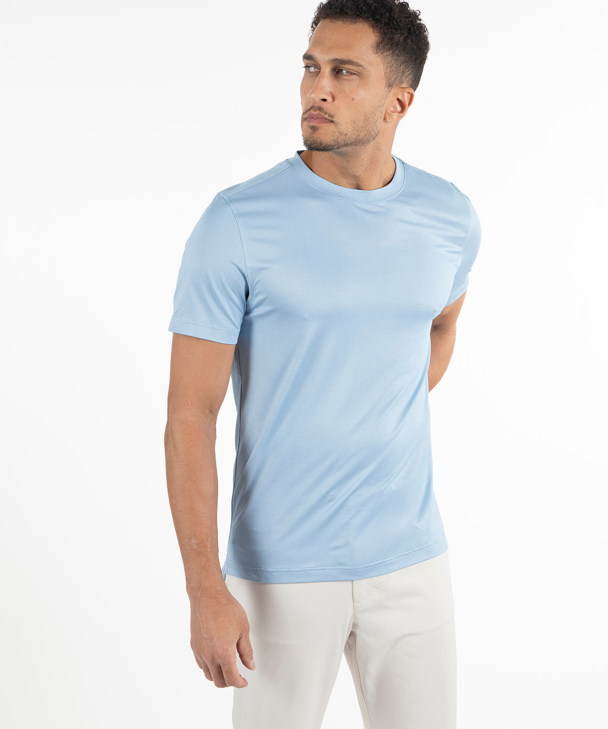 Performance Jacquard Dash Short-Sleeve Crew Neck T-Shirt