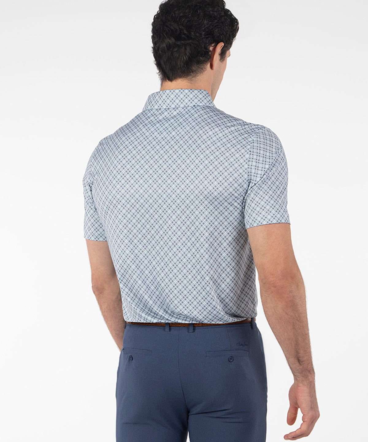 Performance Medallion Print Short-Sleeve Polo