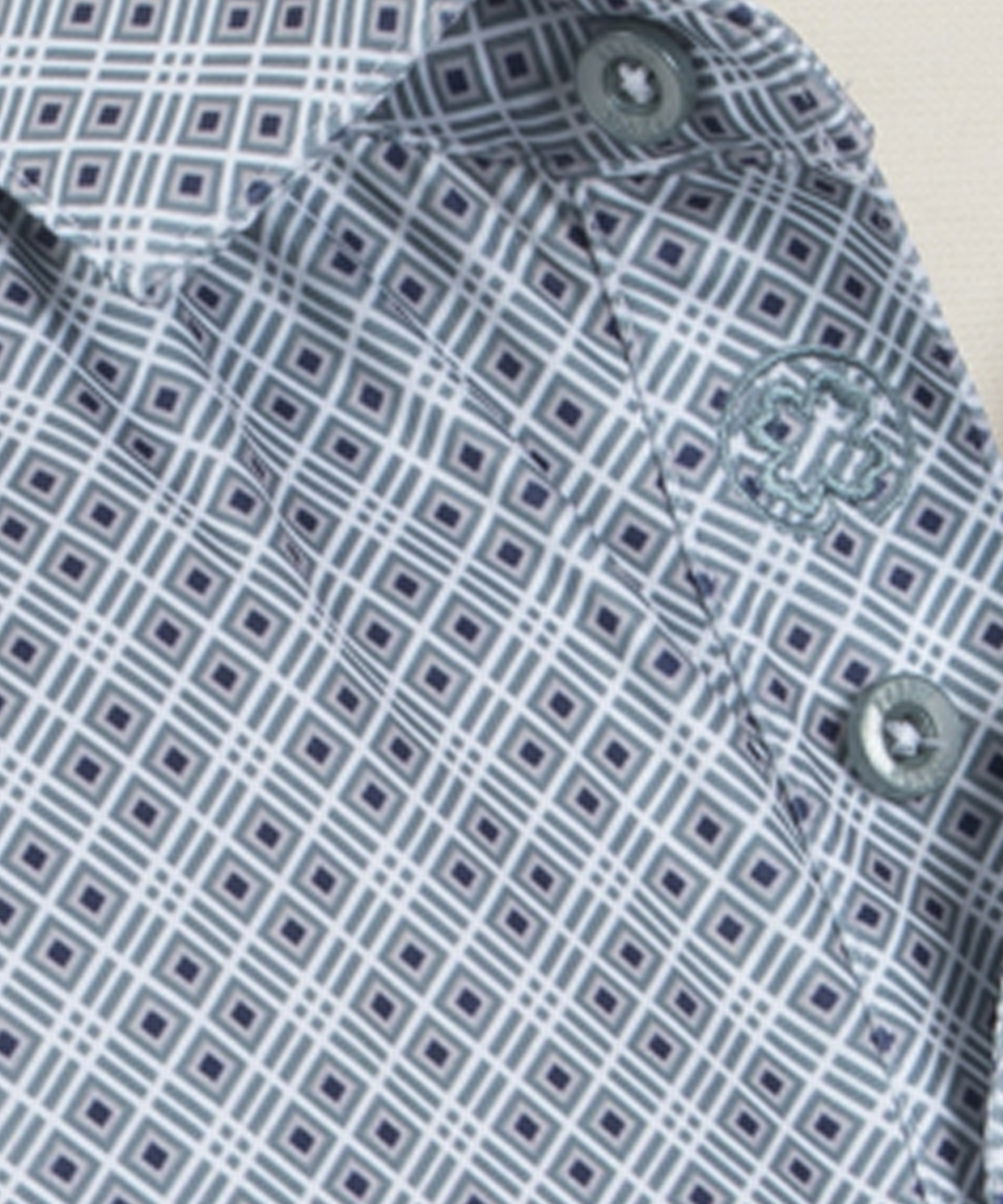 Performance Medallion Print Short-Sleeve Polo