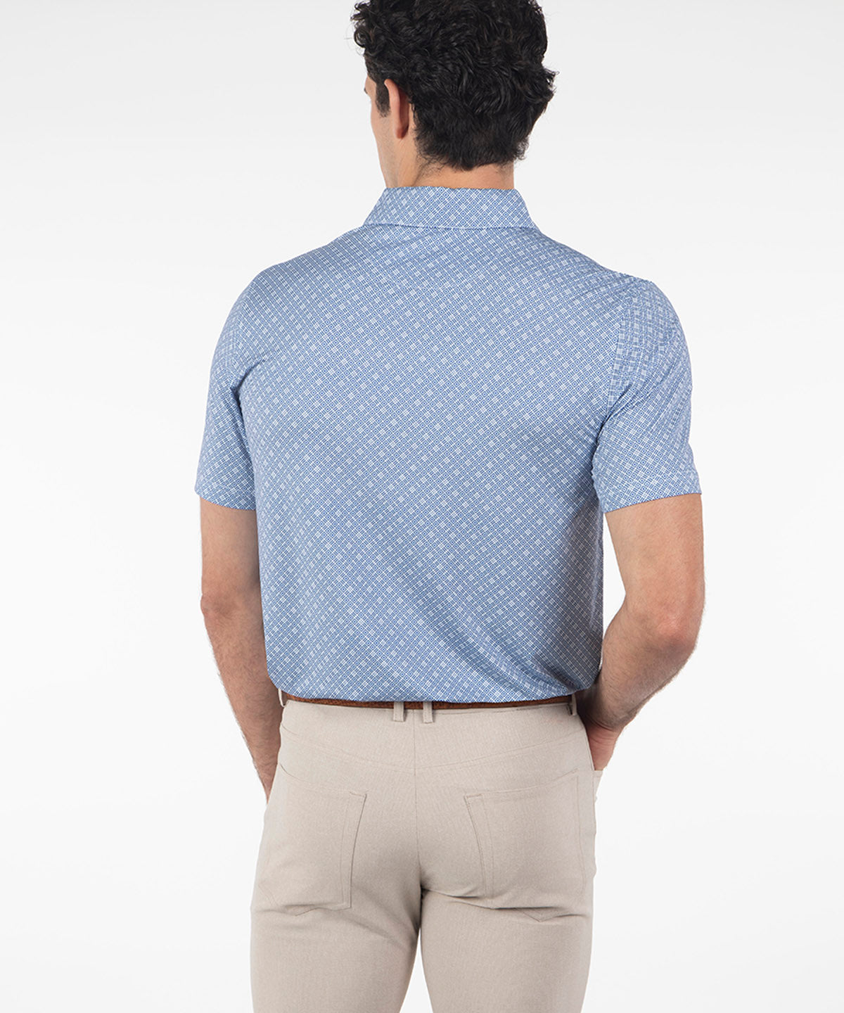 Performance Medallion Print Short-Sleeve Polo