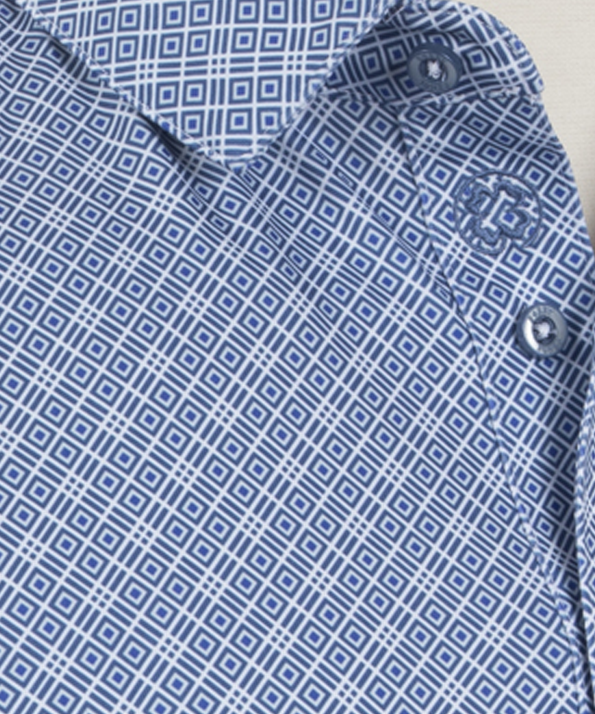 Performance Medallion Print Short-Sleeve Polo