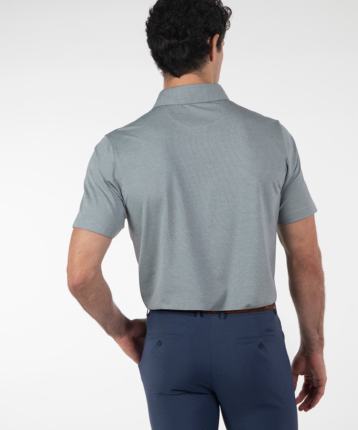 Performance Grid Jacquard Short-Sleeve Polo