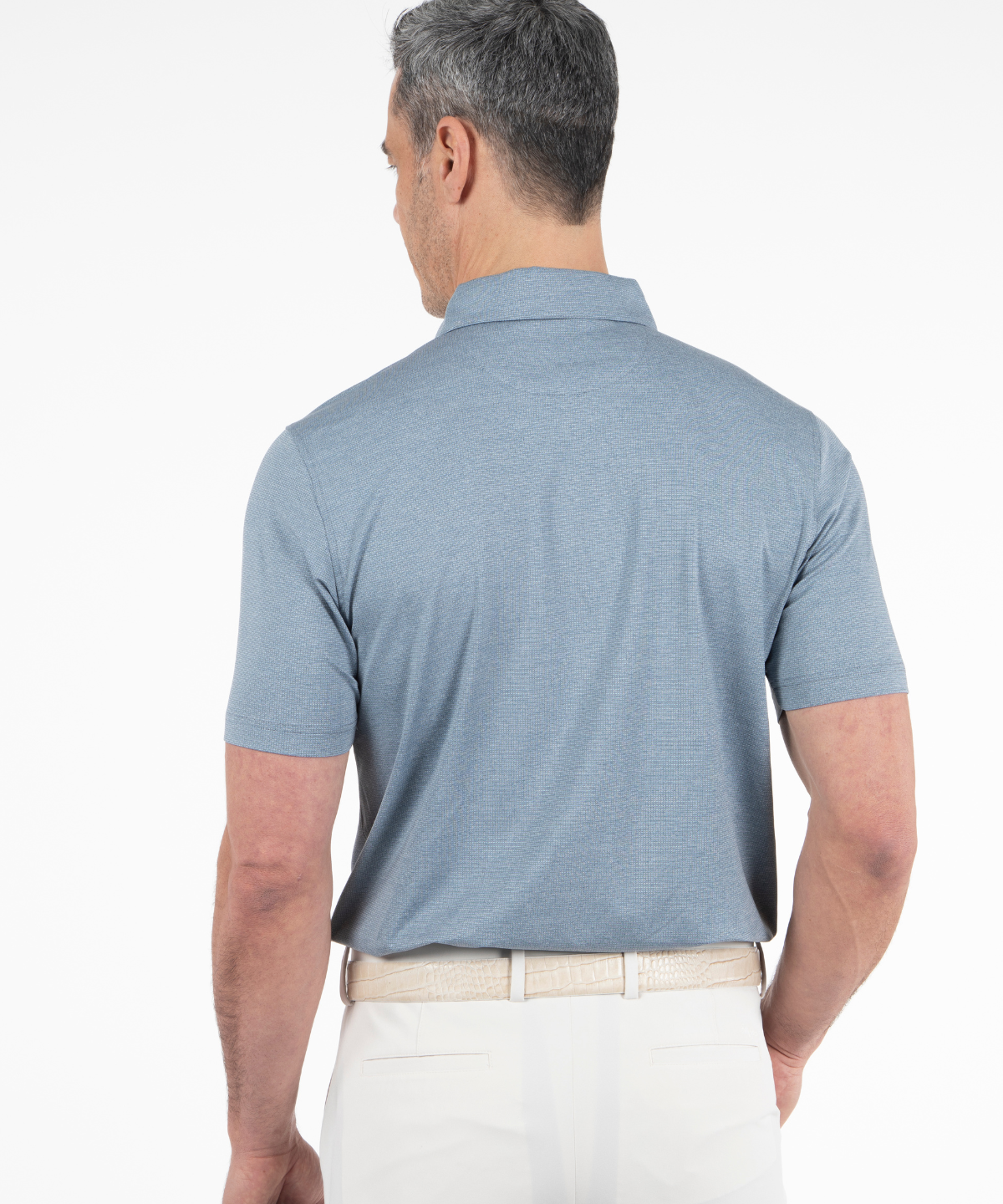 Performance Grid Jacquard Short-Sleeve Polo