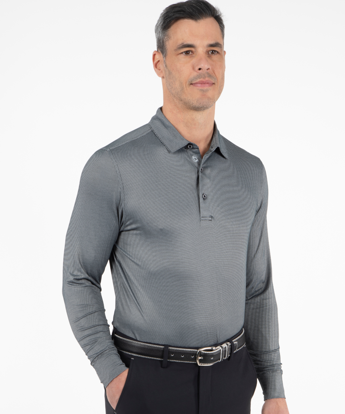Performance Dash Jacquard Long-Sleeve Polo