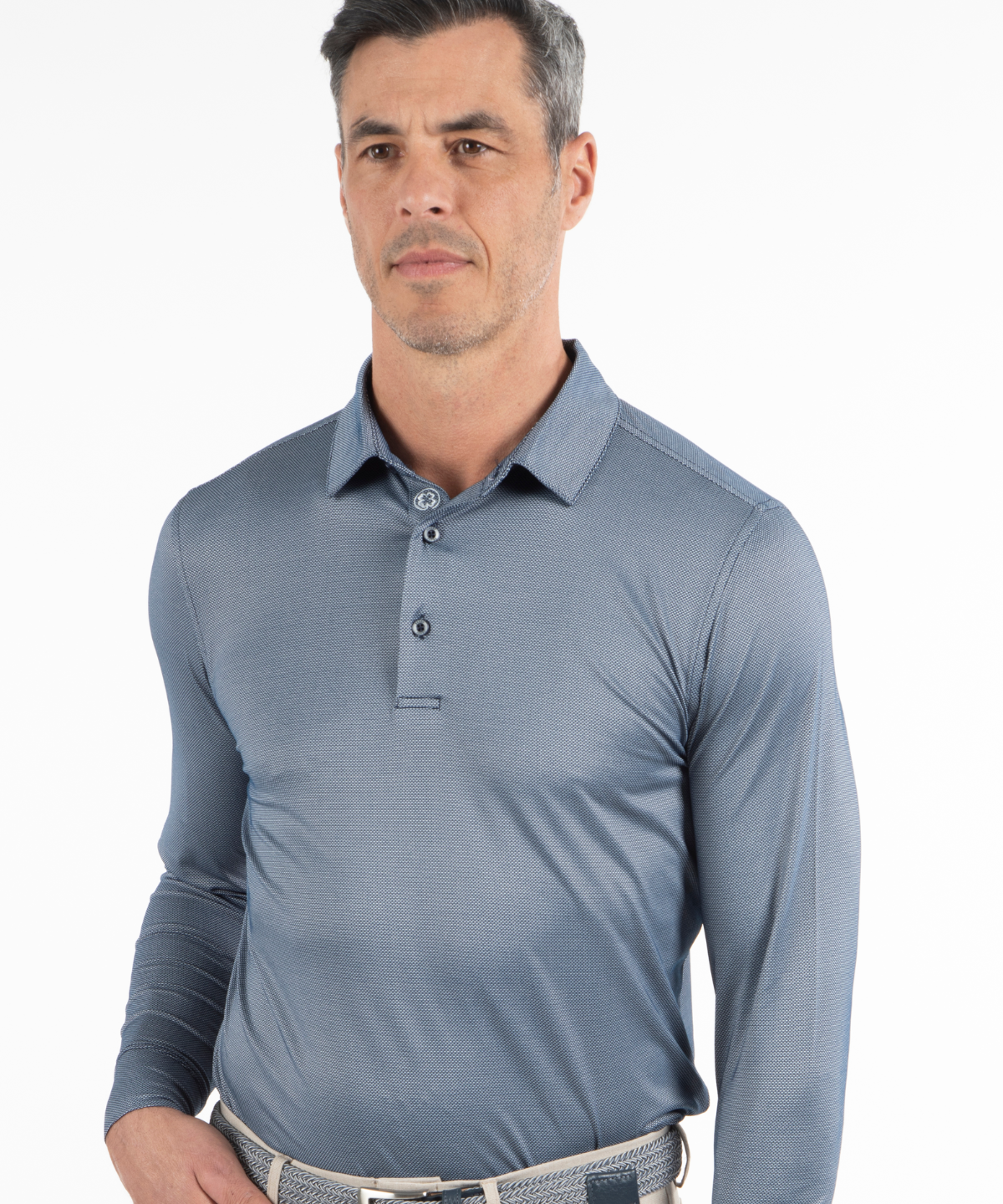 Performance Dash Jacquard Long-Sleeve Polo
