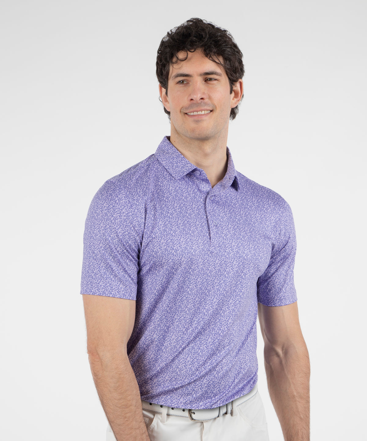 Performance Coral Reef Print Jersey Polo