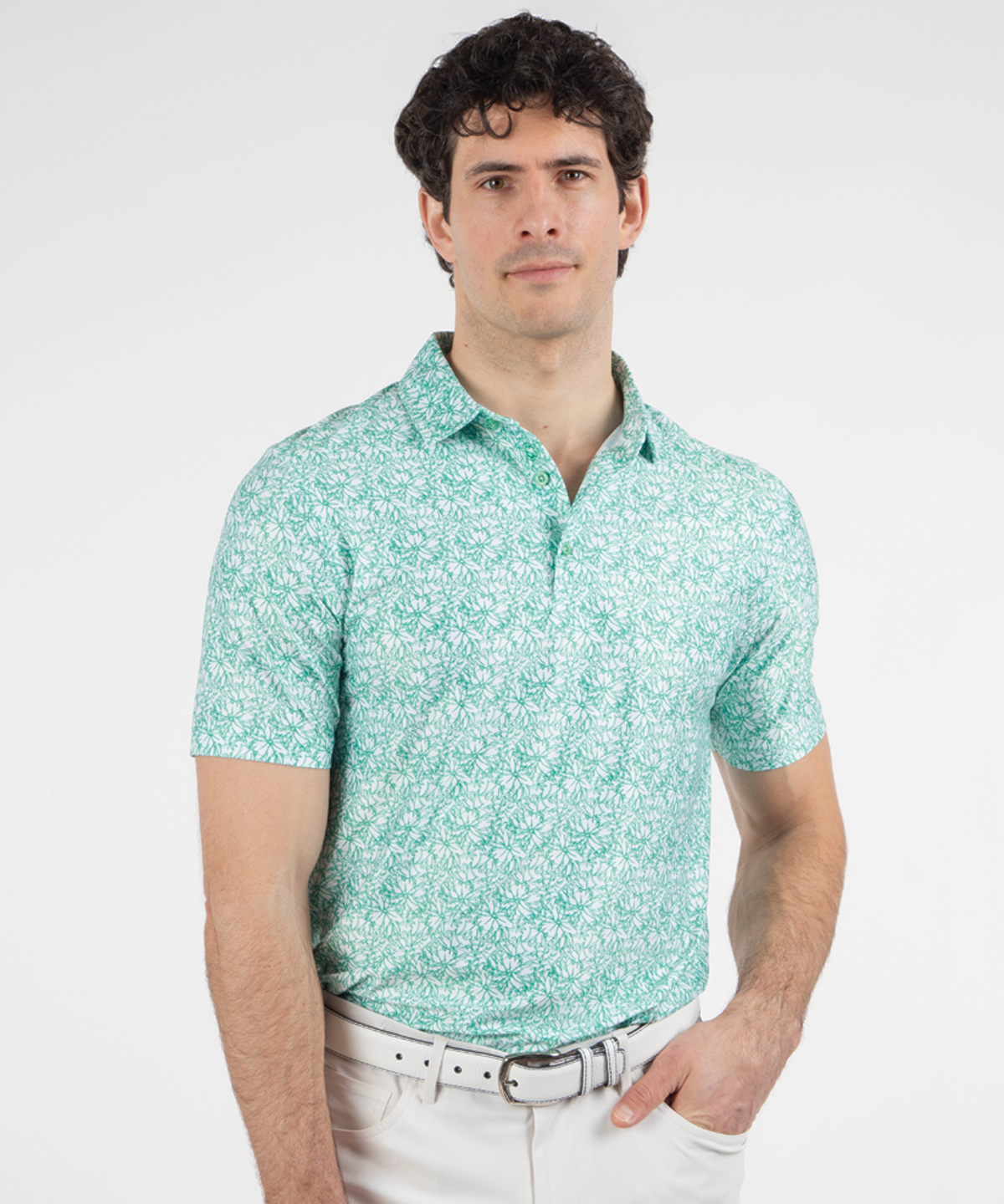 Performance Azalea Print Jersey Polo