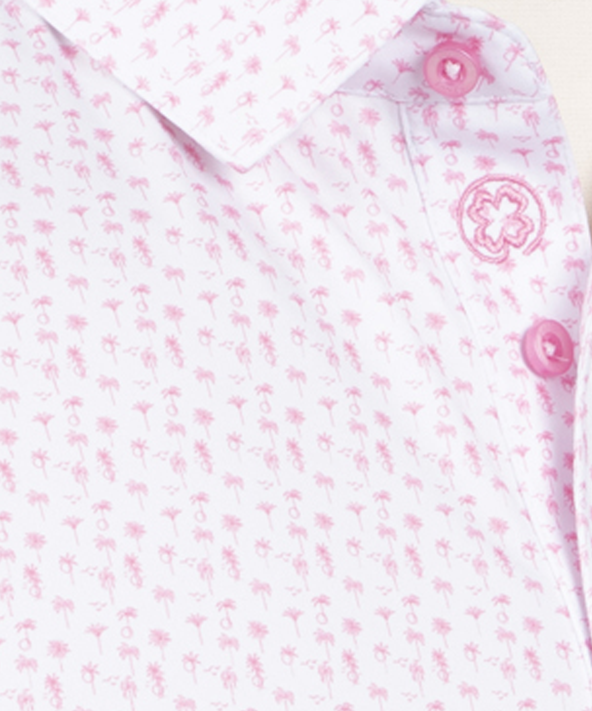 Performance Palm Tree Print Jersey Polo