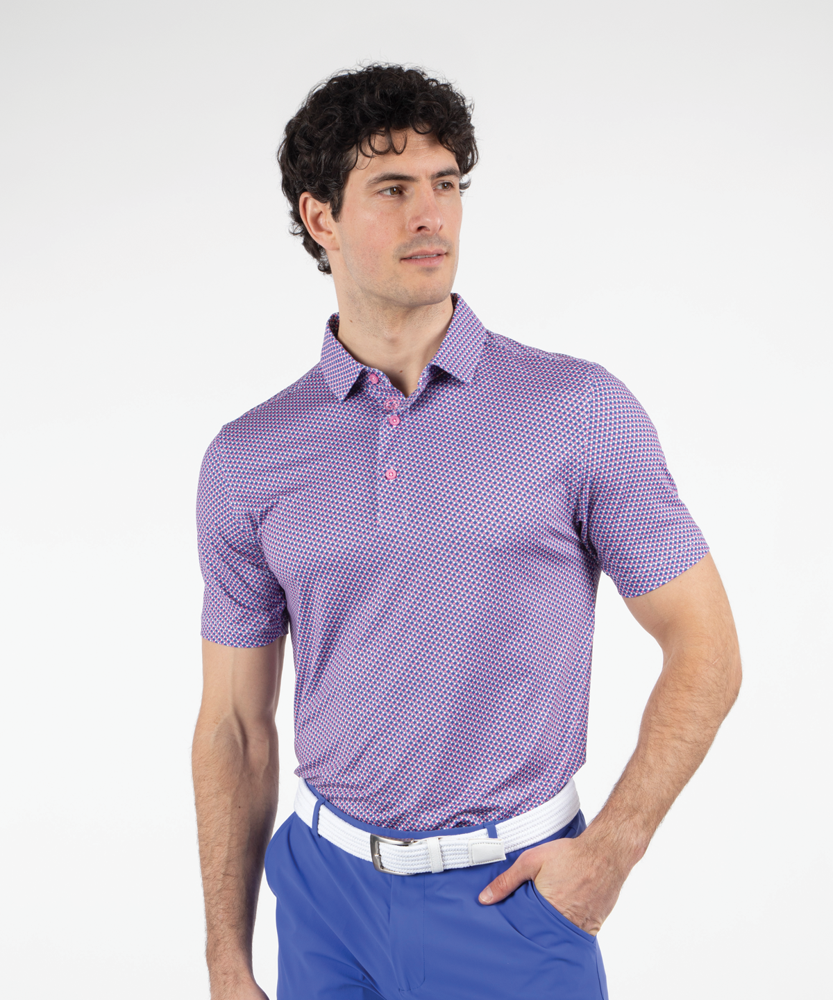 Performance Seville Print Short-Sleeve Polo