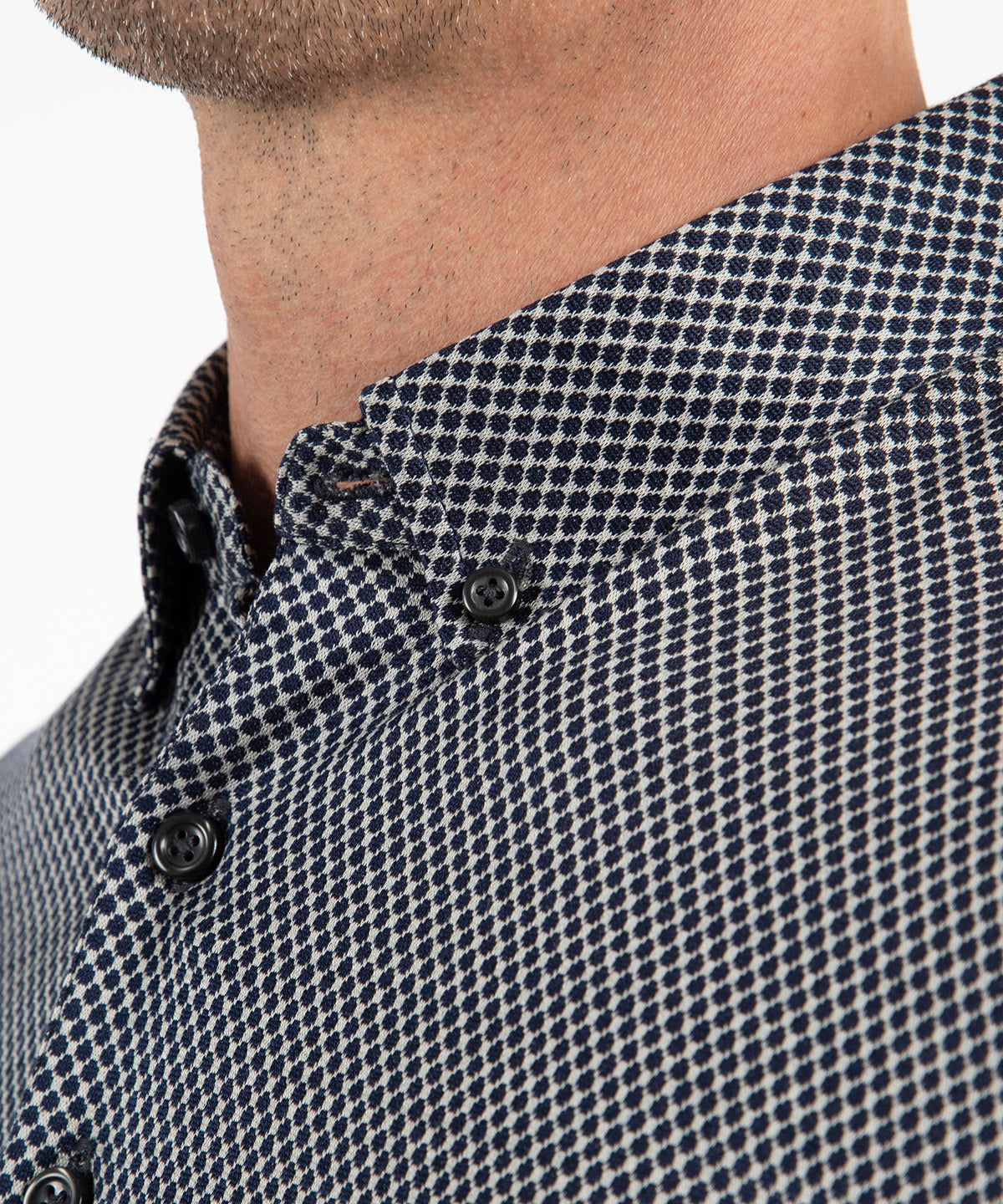 Heritage Ravenna Diamond Jacquard Italian Cotton/Silk Blend Short-Sleeve Polo