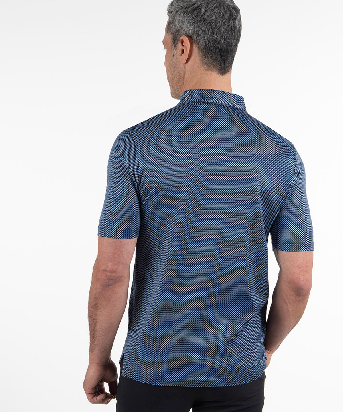 Heritage Ravenna Diamond Jacquard Italian Cotton/Silk Blend Short-Sleeve Polo
