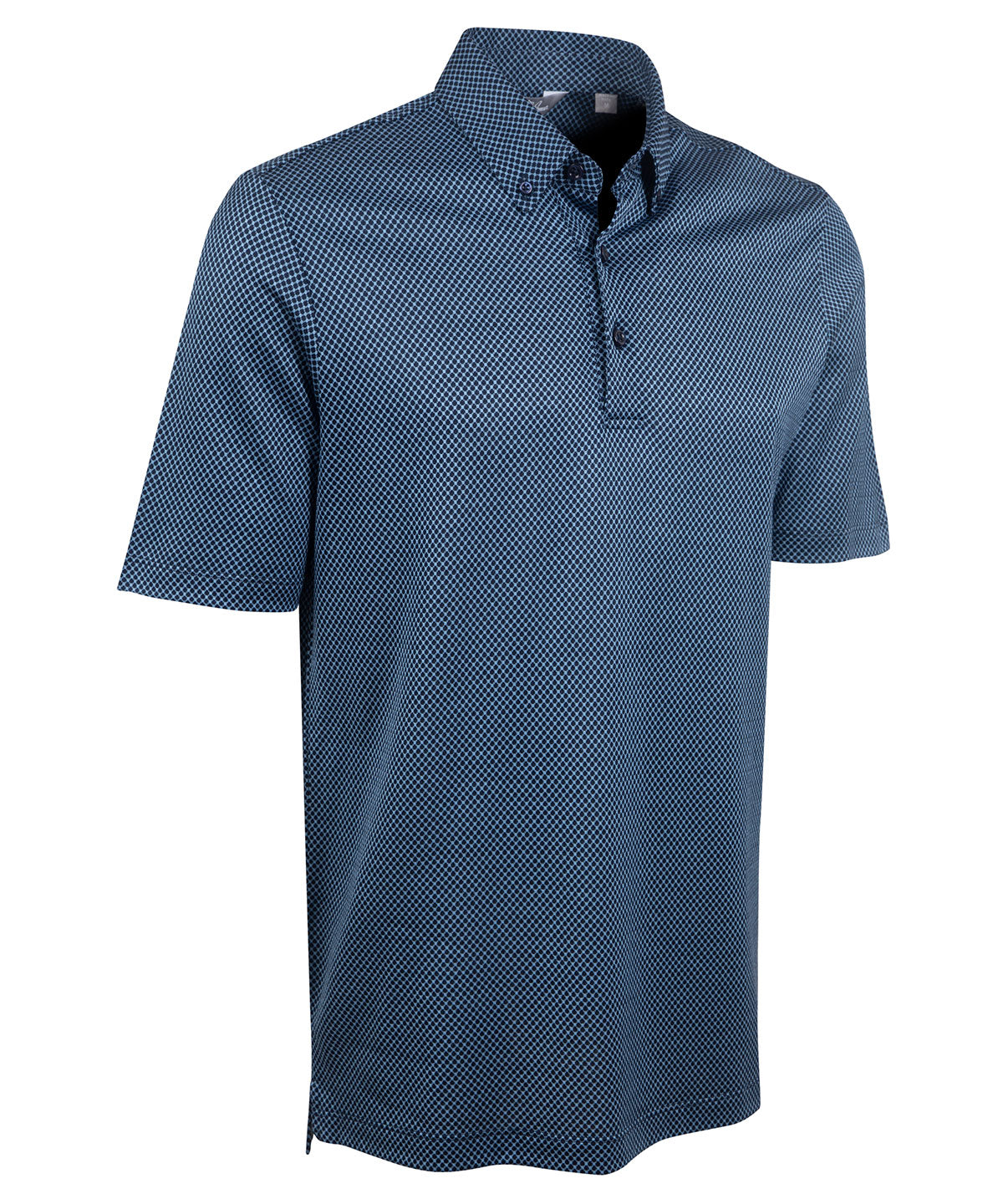Heritage Ravenna Diamond Jacquard Italian Cotton/Silk Blend Short-Sleeve Polo