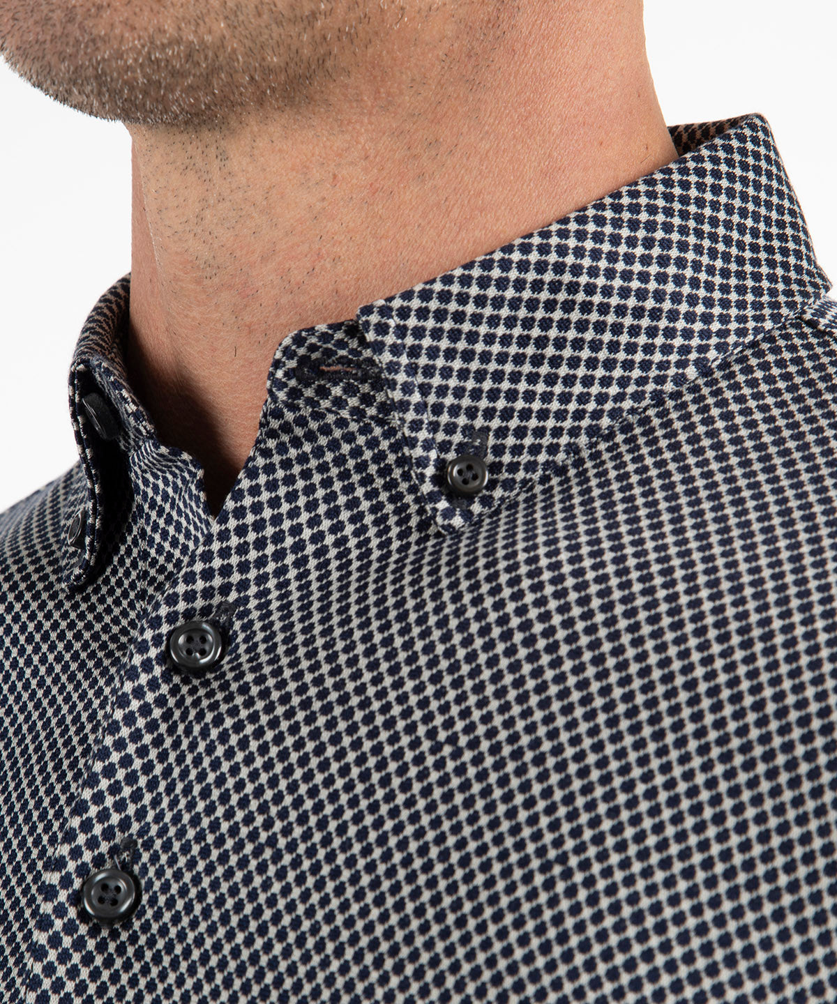 Heritage Sassari Diamond Jacquard Italian Cotton/Silk Blend Long-Sleeve Polo