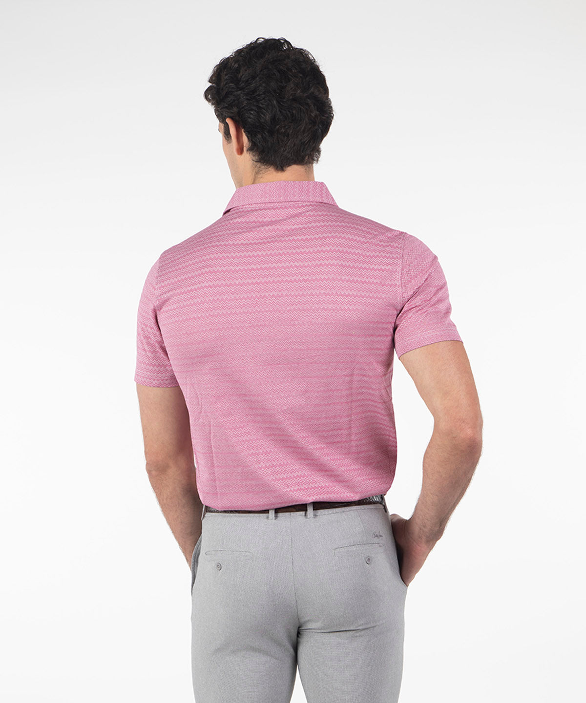 Heritage Varenna Chevron Jacquard Italian Cotton Short-Sleeve Polo