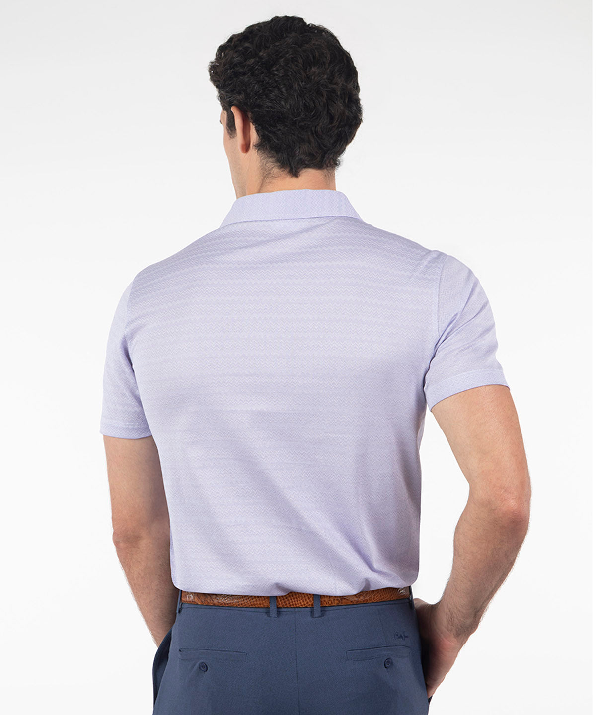 Heritage Varenna Chevron Jacquard Italian Cotton Short-Sleeve Polo