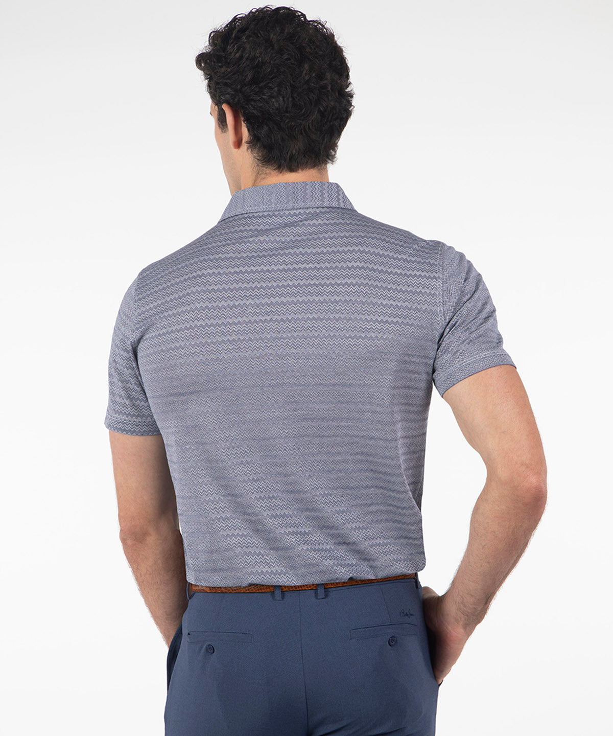 Heritage Varenna Chevron Jacquard Italian Cotton Short-Sleeve Polo