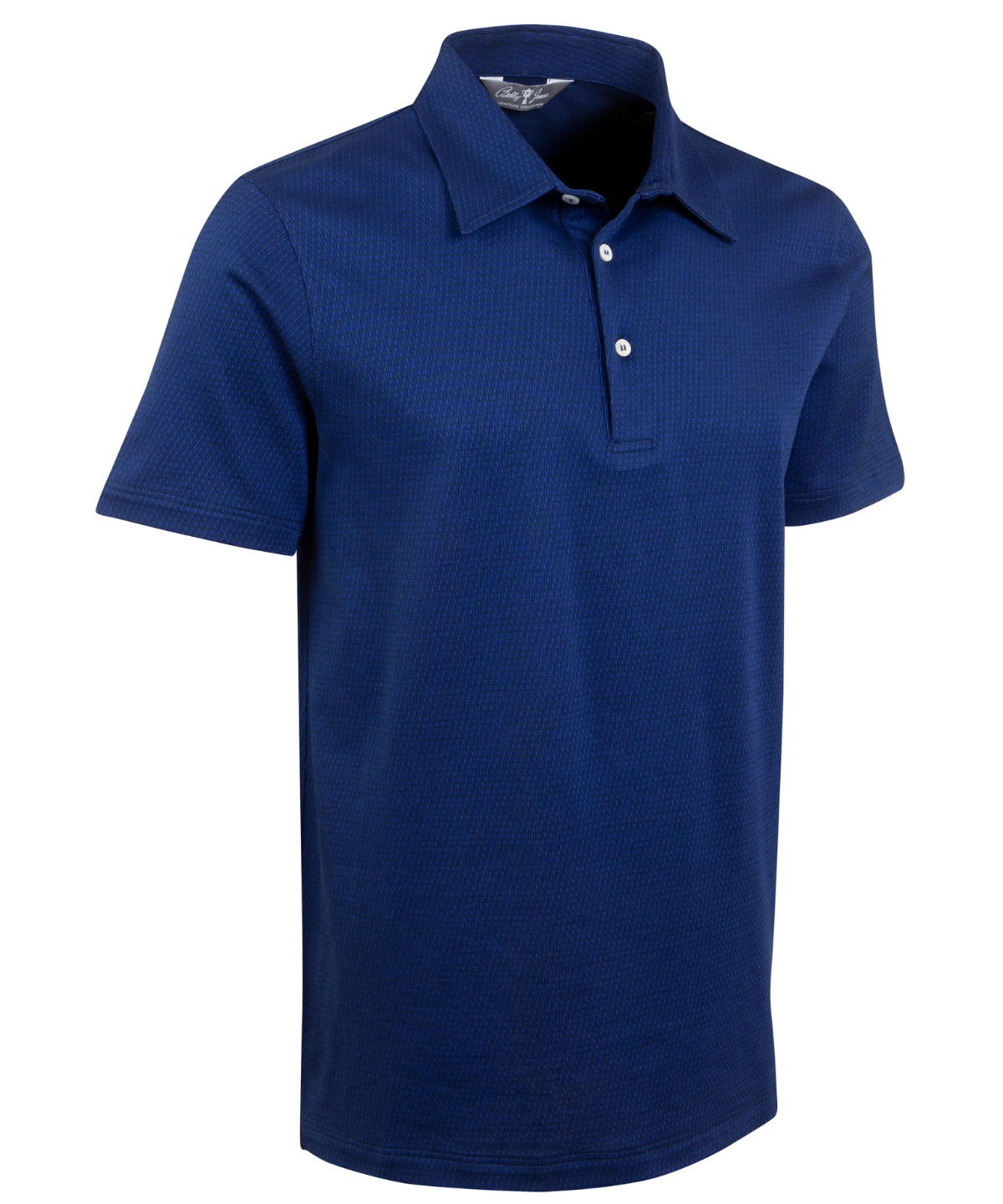 Heritage Cortina Micro Grid Jacquard Italian Cotton Short-Sleeve Polo