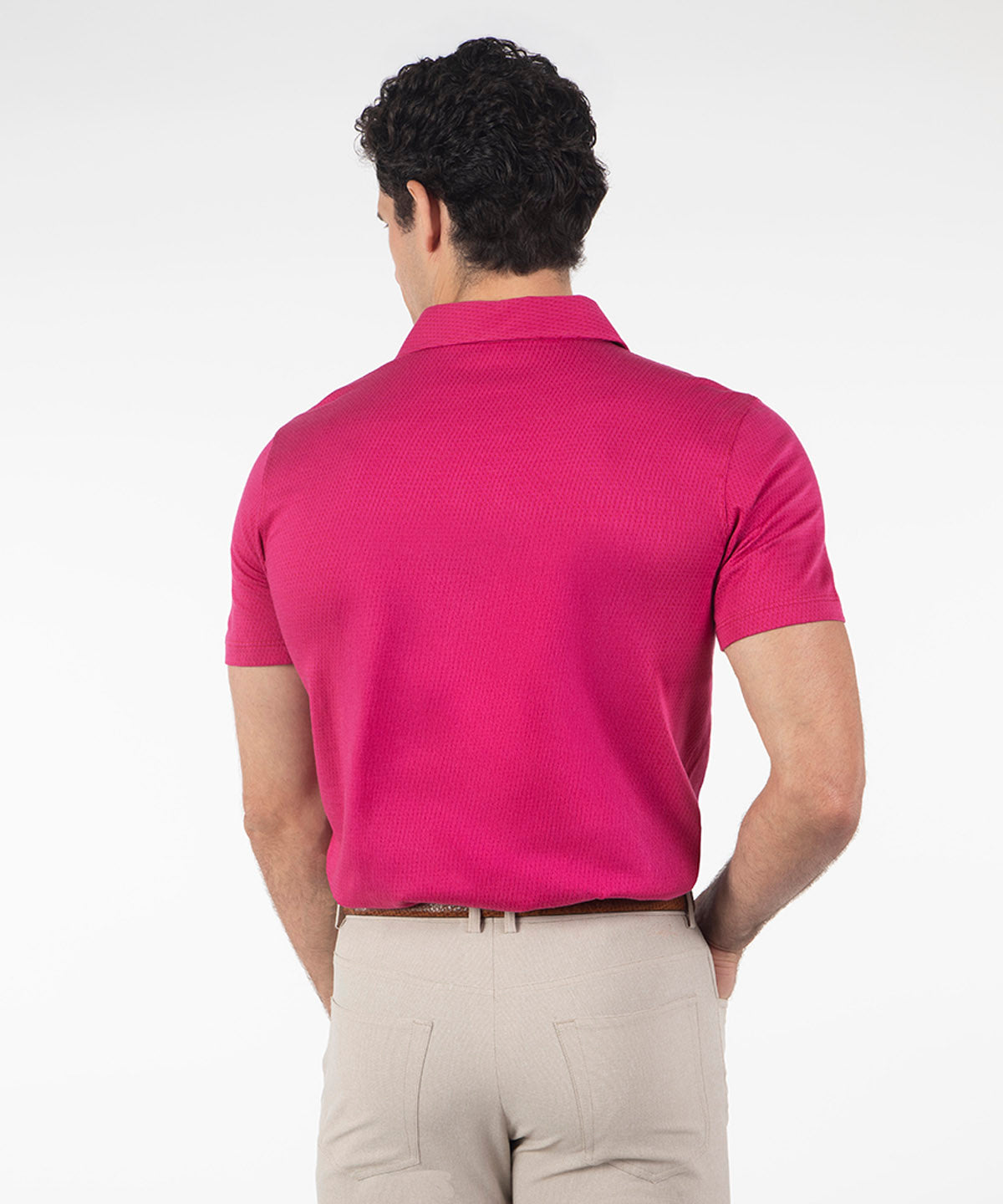 Heritage Cortina Micro Grid Jacquard Italian Cotton Short-Sleeve Polo