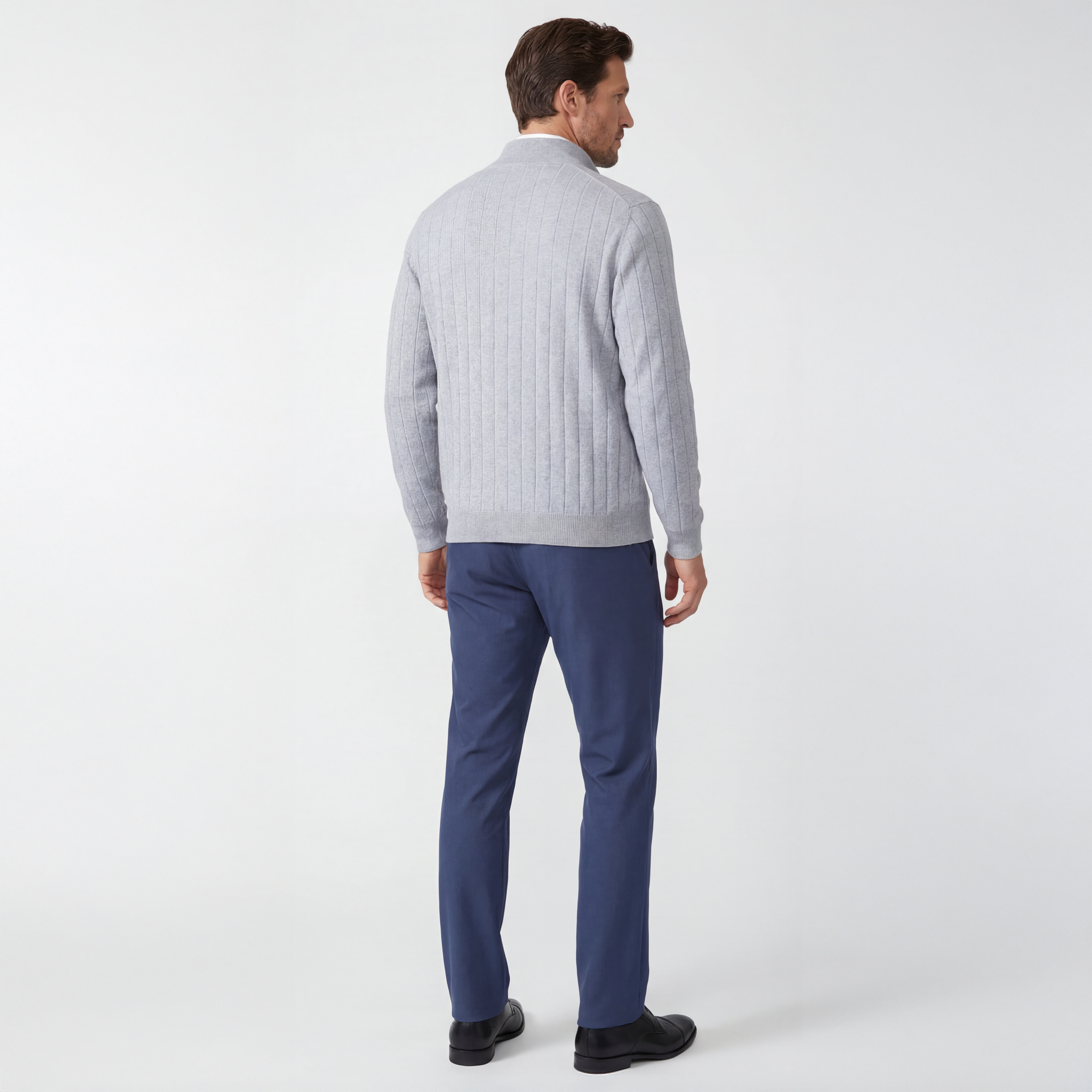 Signature Merino Quarter-Zip Mock Neck Sweater