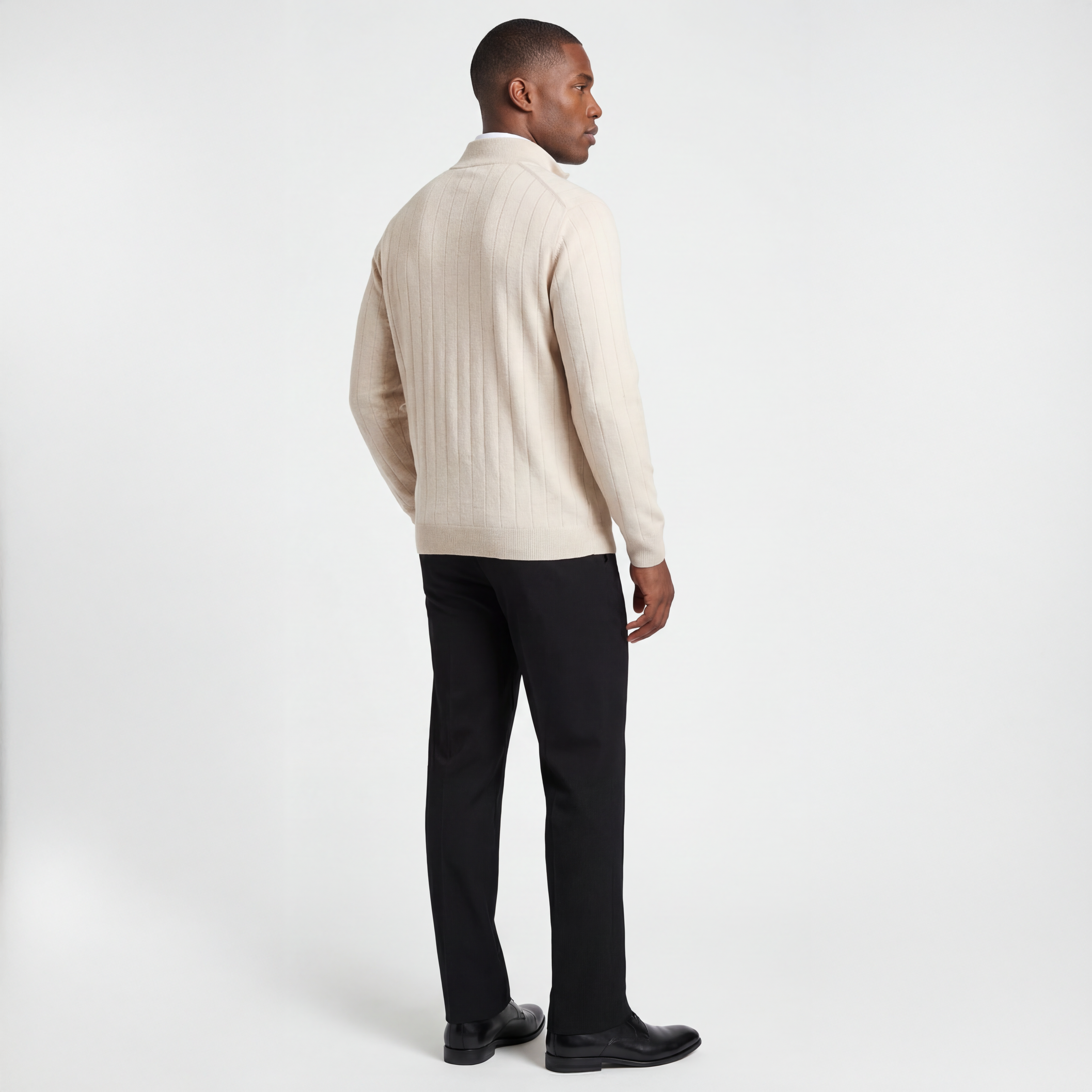 Signature Merino Quarter-Zip Mock Neck Sweater