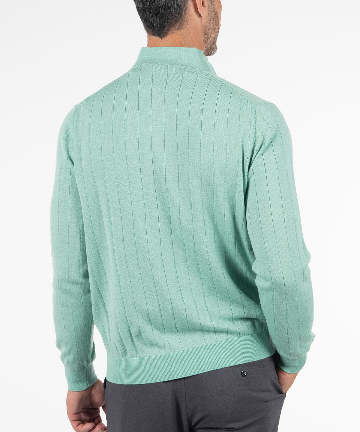 Signature Merino Lined Quarter-Zip Mock Neck Wind Sweater