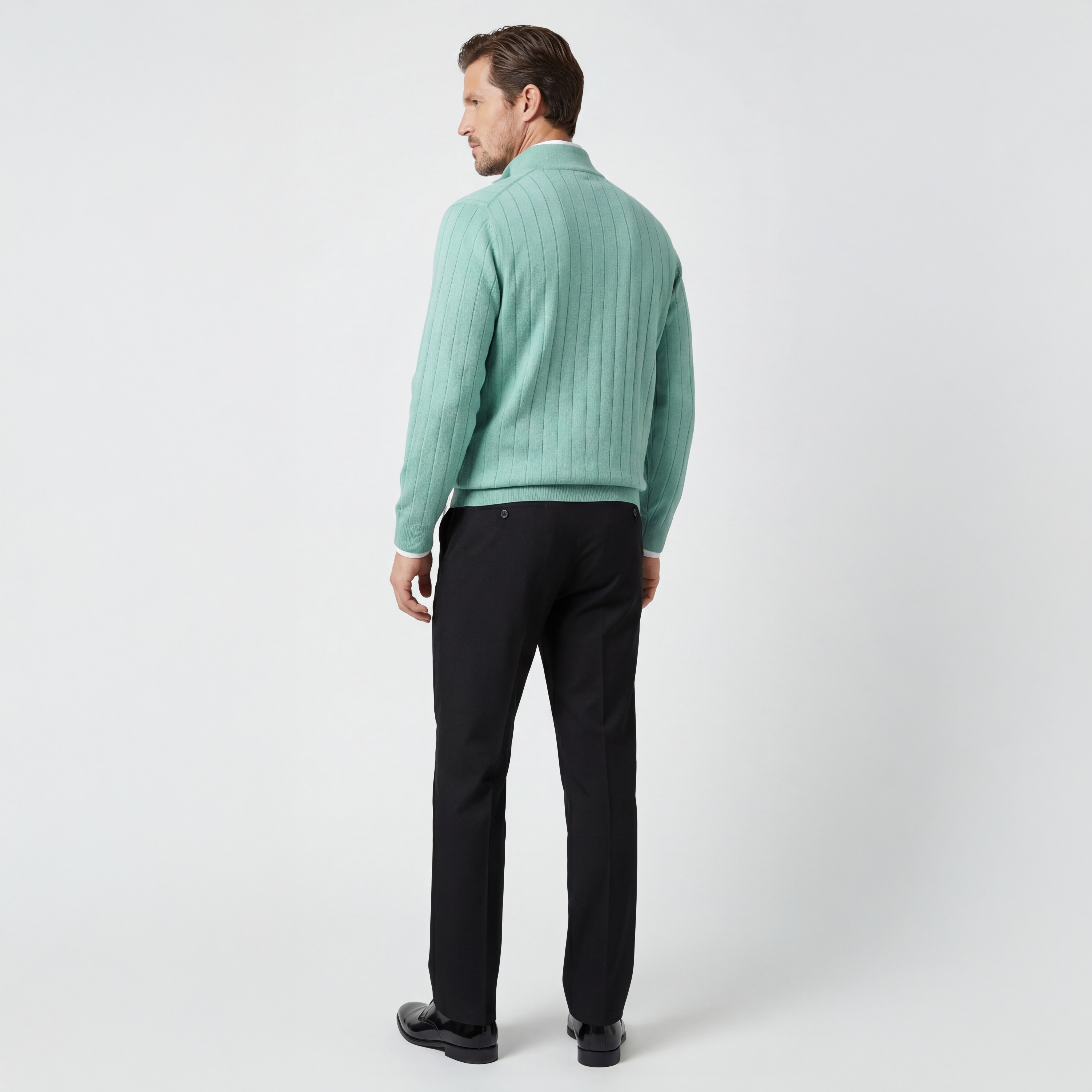 Signature Merino Quarter-Zip Mock Neck Sweater