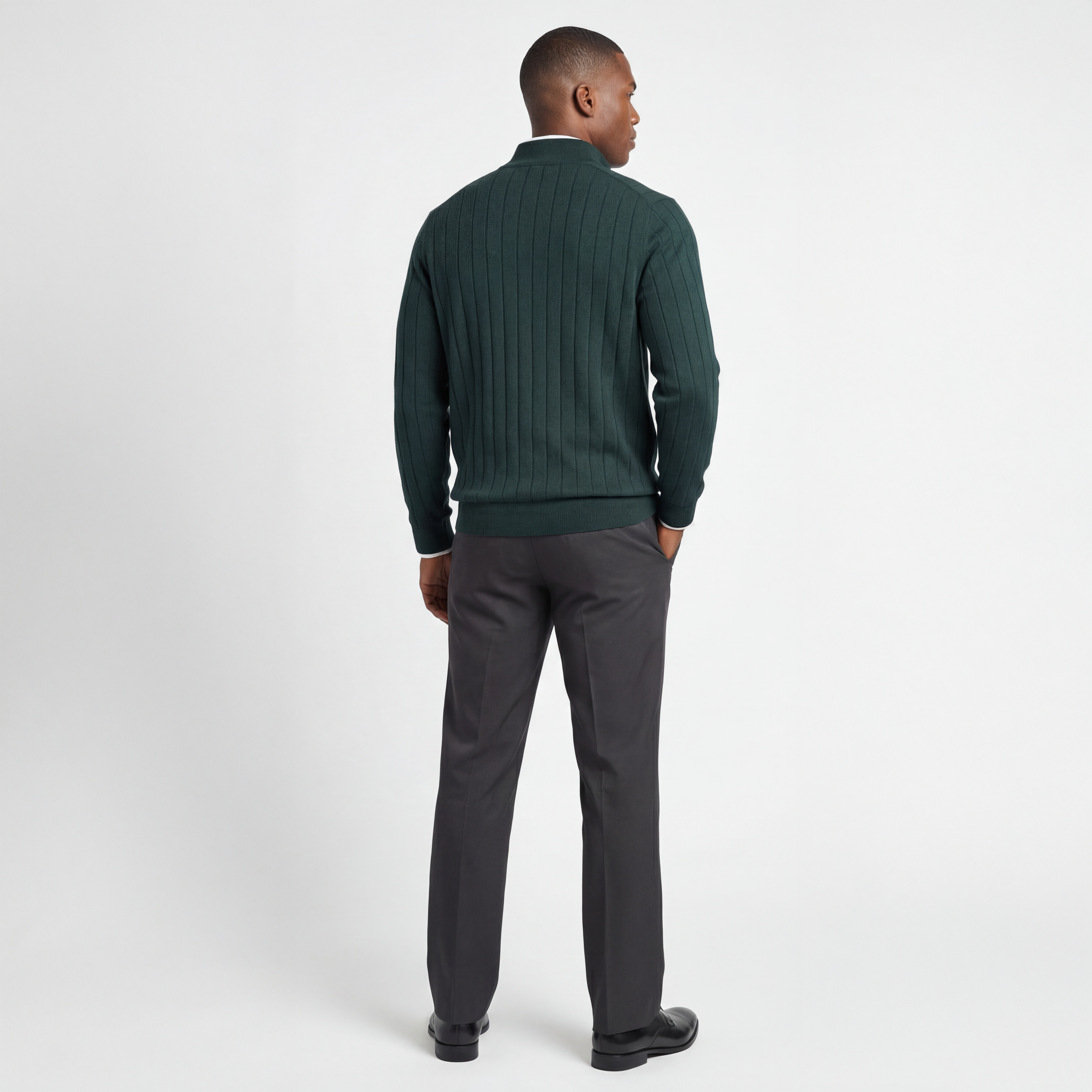 Signature Merino Quarter-Zip Mock Neck Sweater