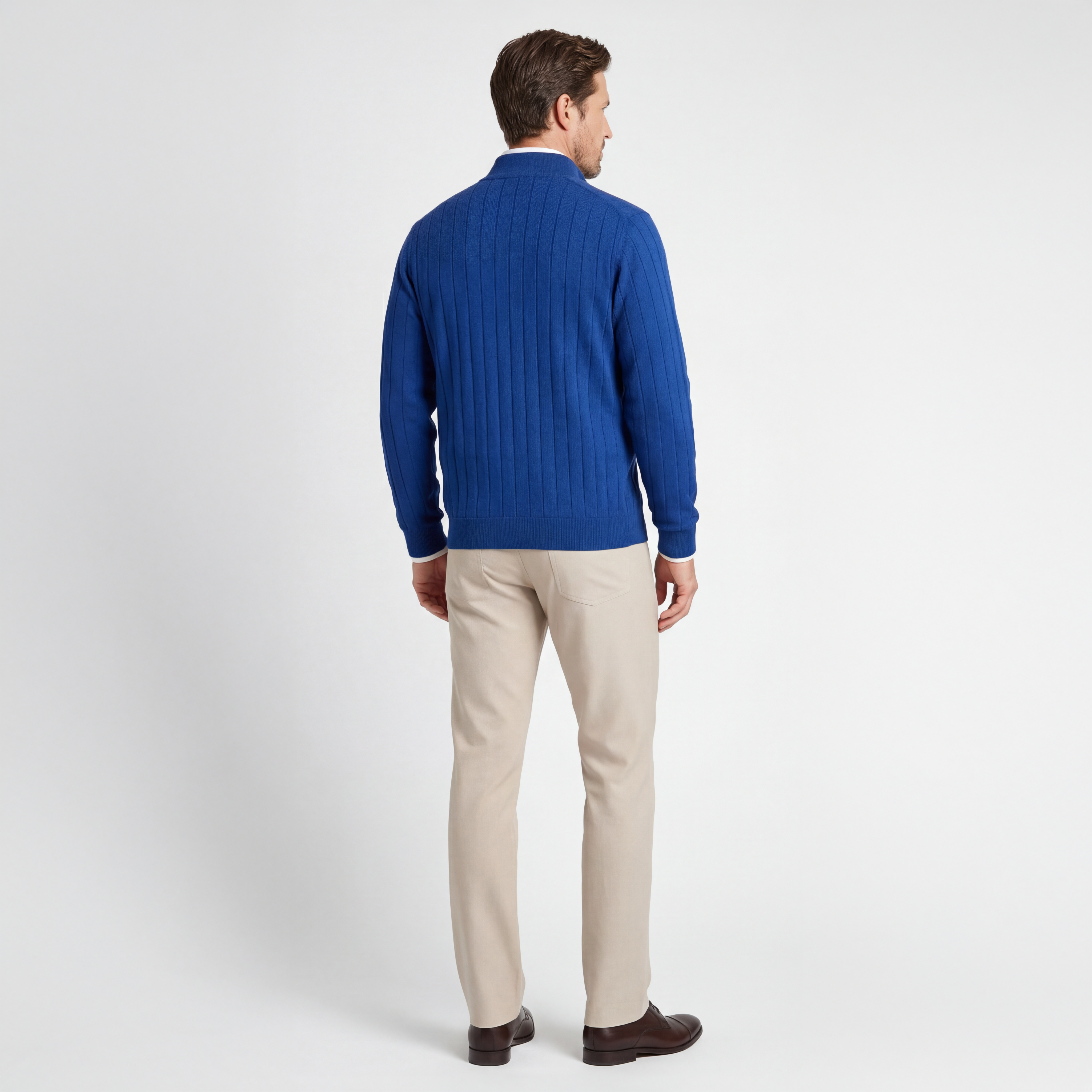 Signature Merino Quarter-Zip Mock Neck Sweater