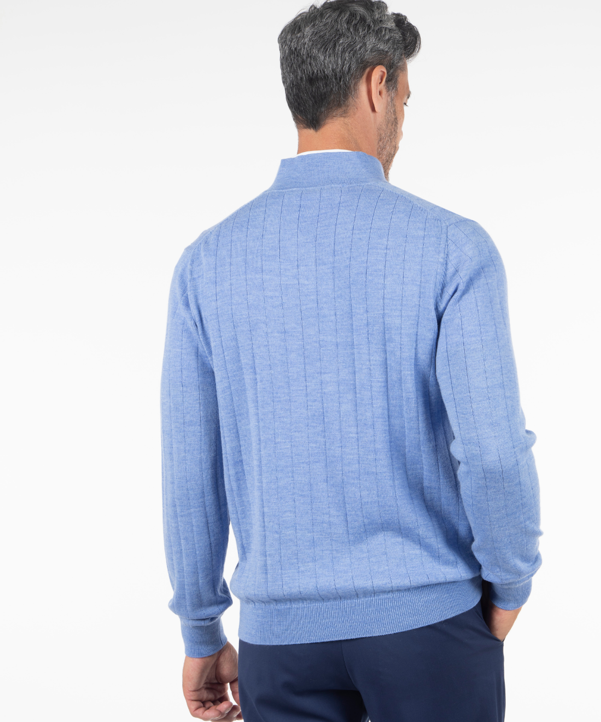 Signature Merino Quarter-Zip Mock Neck Sweater