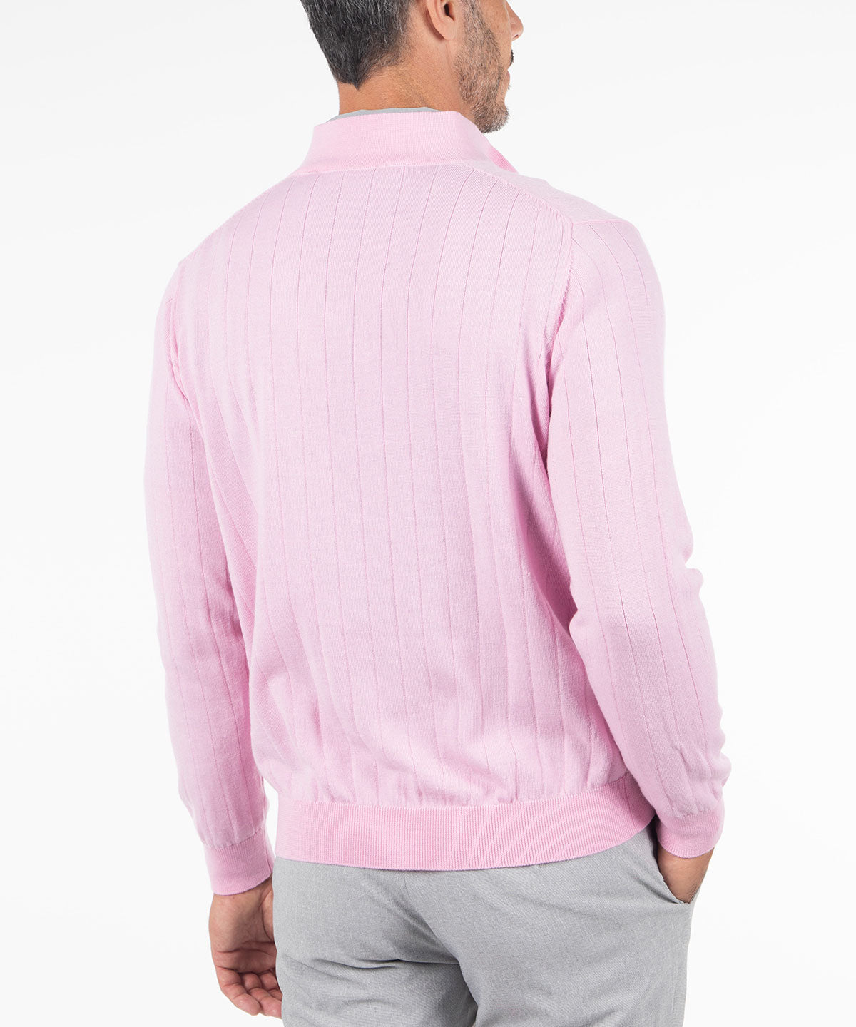 Signature Merino Lined Quarter-Zip Mock Neck Wind Sweater