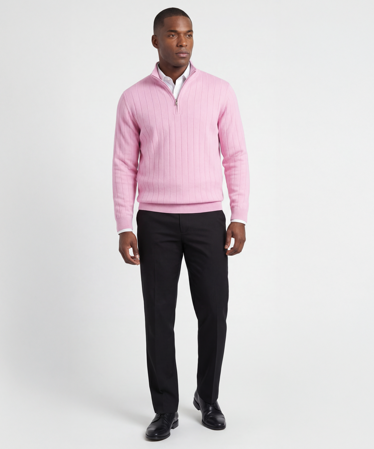 Signature Merino Quarter-Zip Mock Neck Sweater