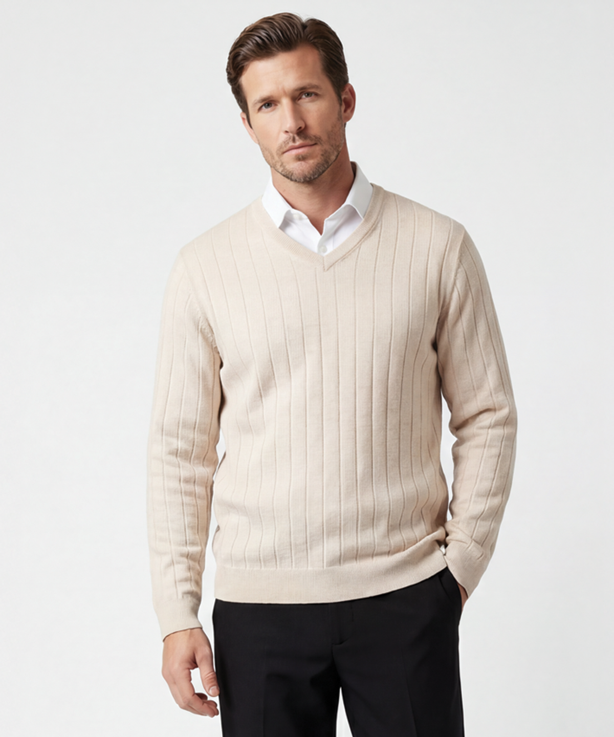 Signature Merino V-neck Pullover Sweater
