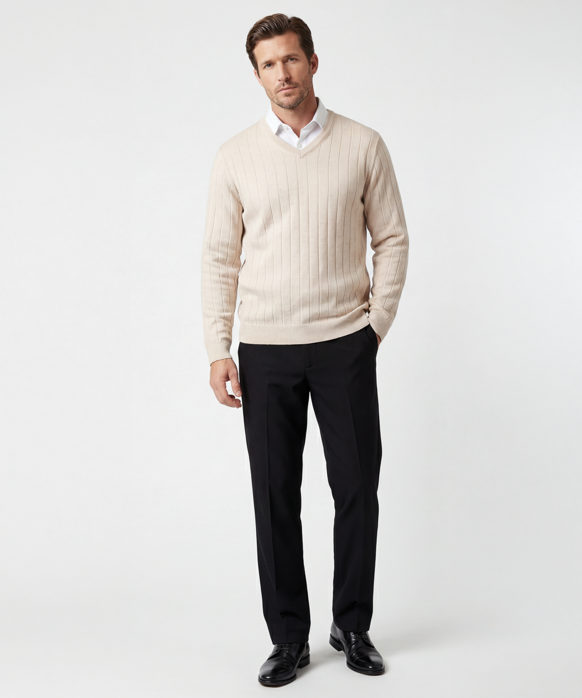 Signature Merino V-neck Pullover Sweater