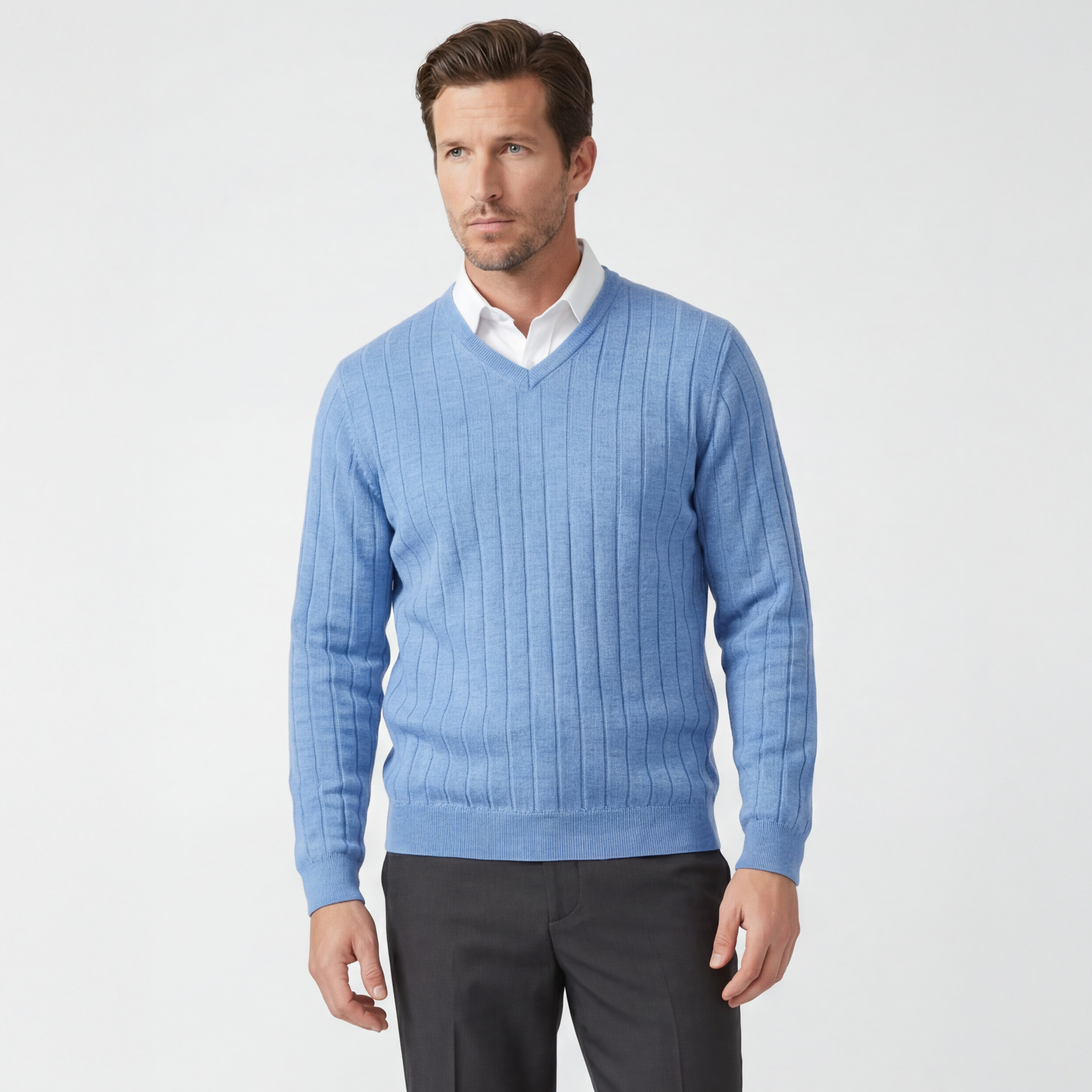 Signature Merino V-neck Pullover Sweater