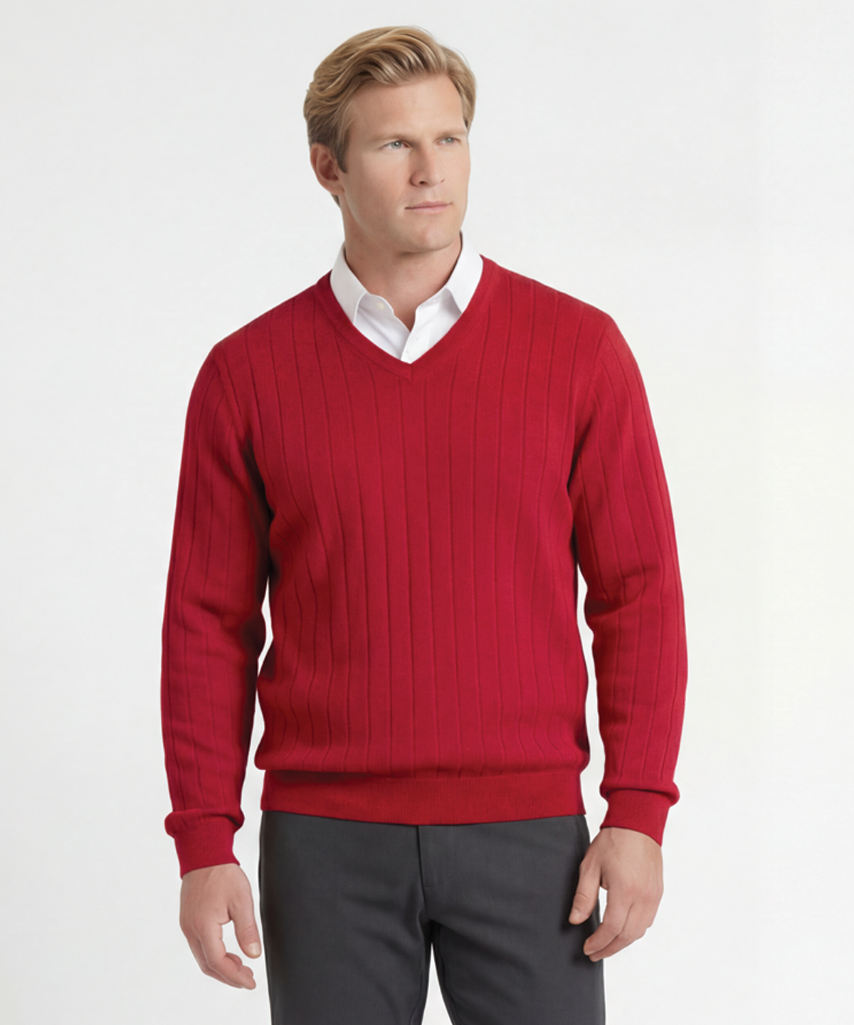 Signature Merino V-neck Pullover Sweater