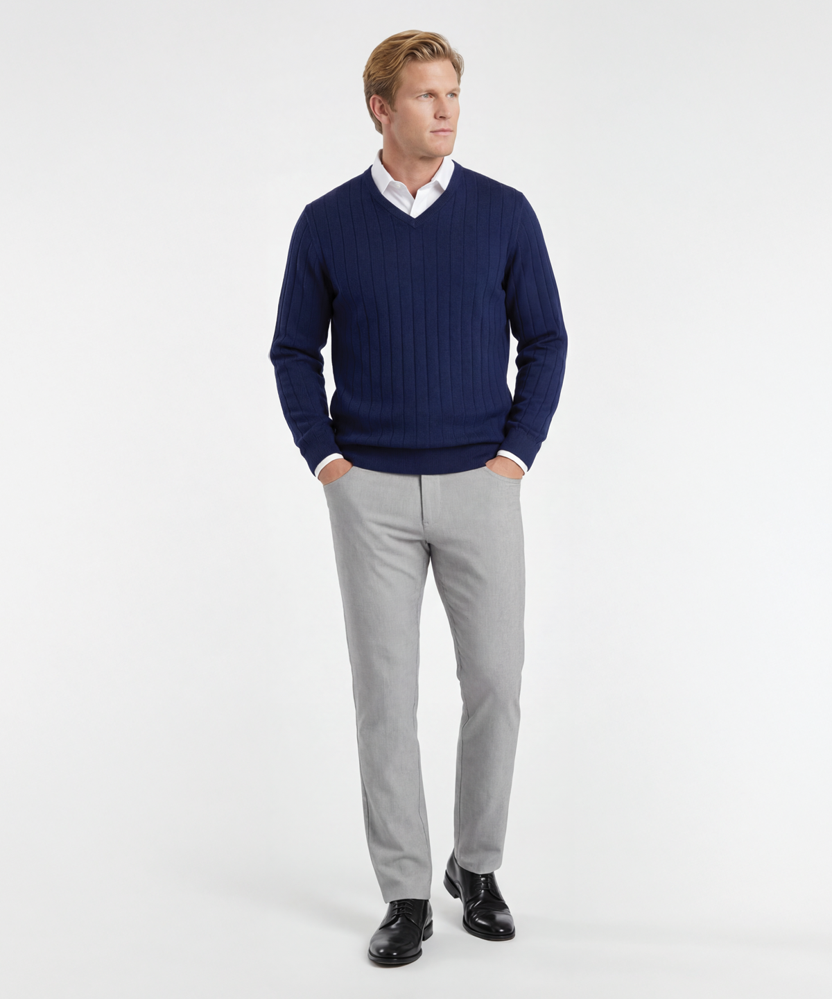 Signature Merino V-neck Pullover Sweater
