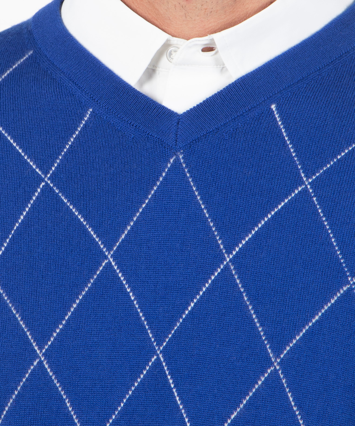 Signature Merino Argyle V-Neck Sweater