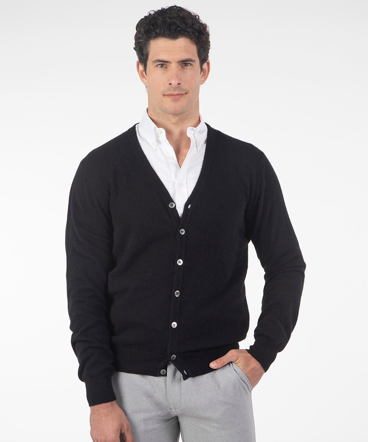 Heritage 100% Italian Cashmere Button-Front Cardigan Sweater