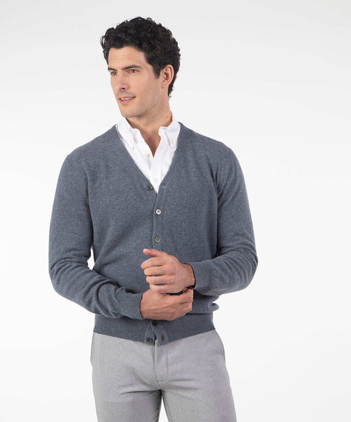 Heritage 100% Italian Cashmere Button-Front Cardigan Sweater