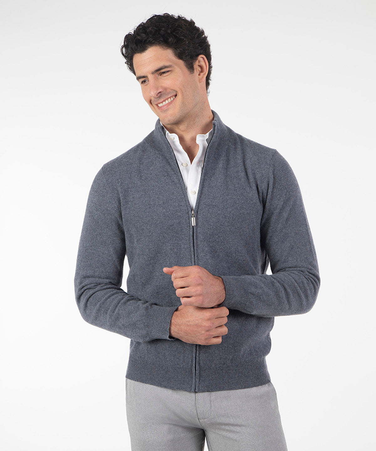 Heritage Italian Full-Zip Cashmere Cardigan Sweater