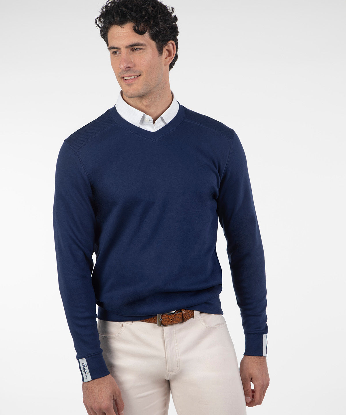Signature Leaderboard Pima Cotton V-Neck Pullover