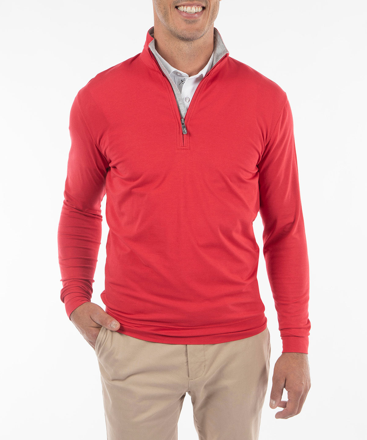 Signature Liquid Cotton Performance Long-Sleeve Quarter-Zip Pullover