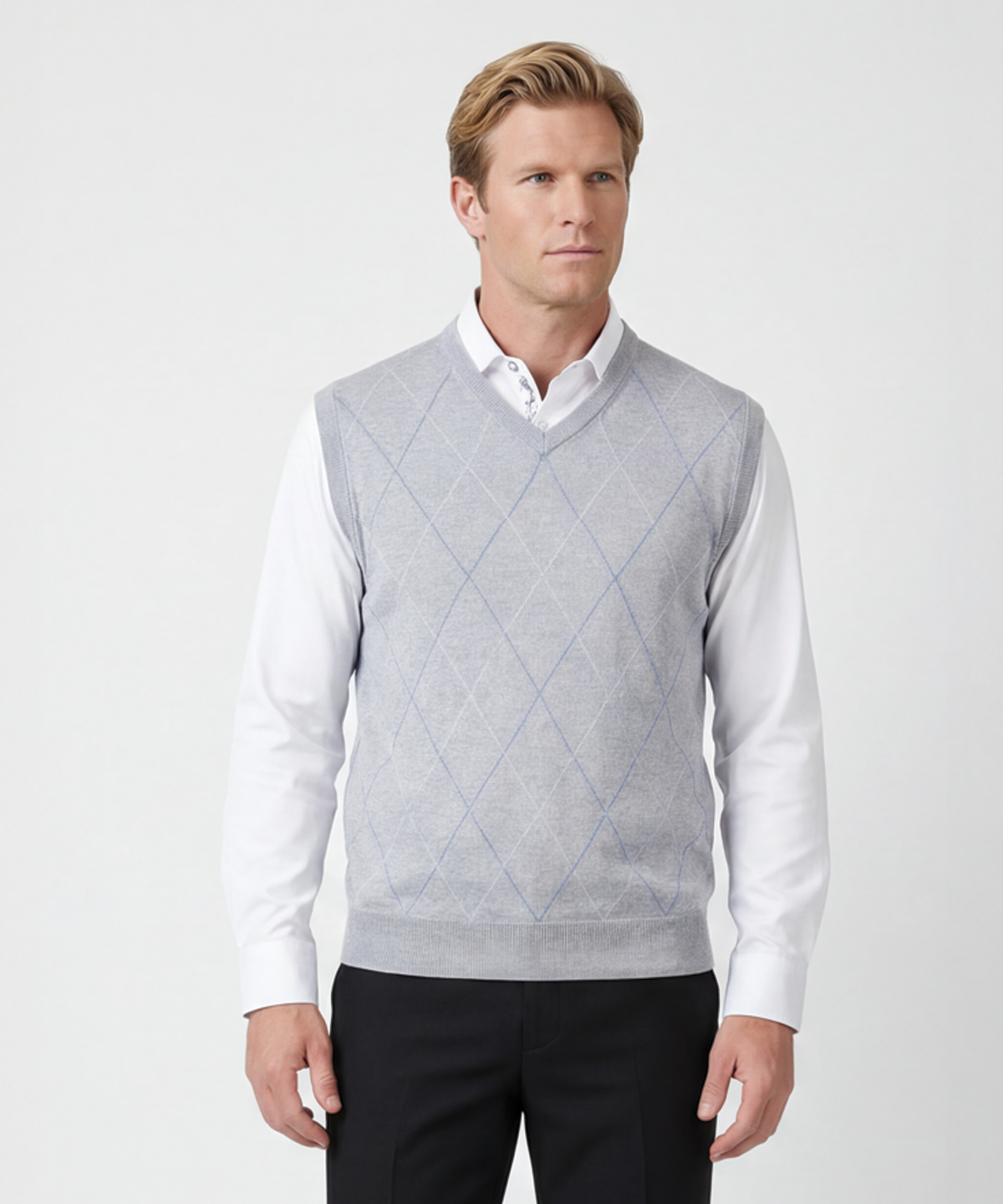 Signature Merino Argyle V-Neck Vest