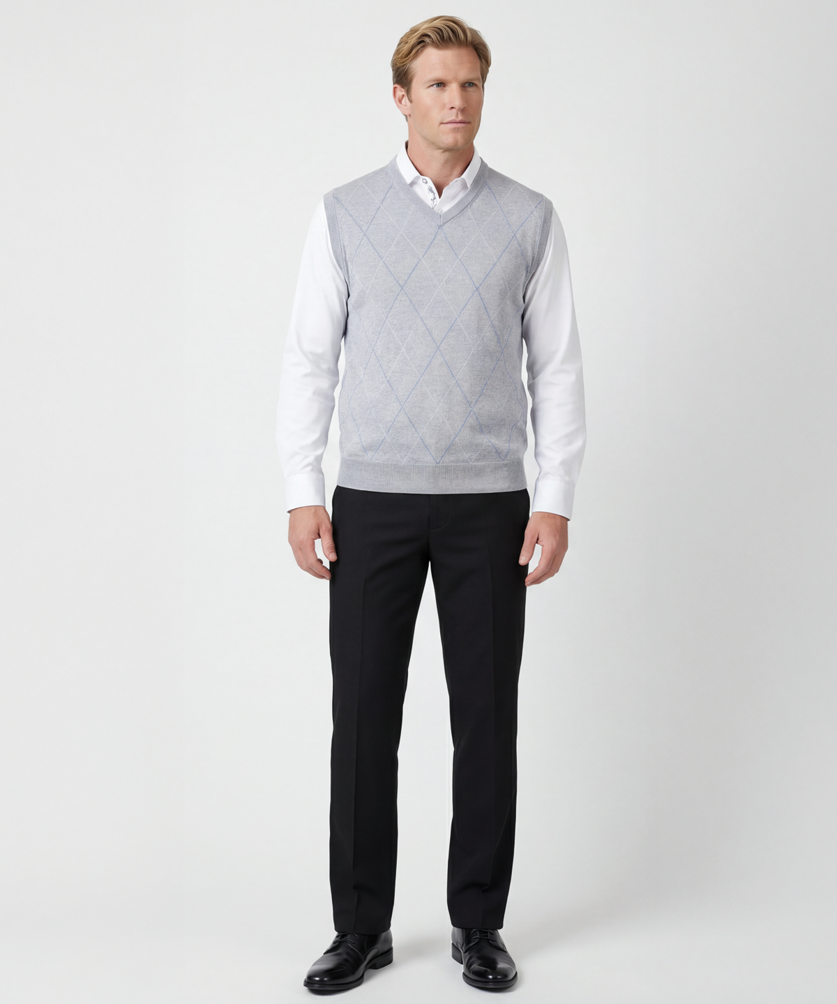 Signature Merino Argyle V-Neck Vest