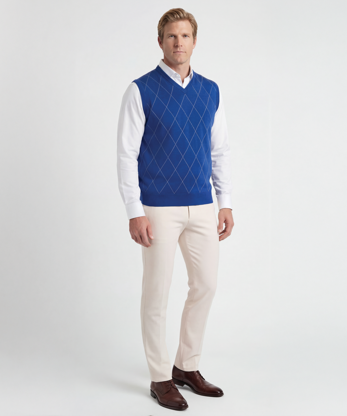 Signature Merino Argyle V-Neck Vest