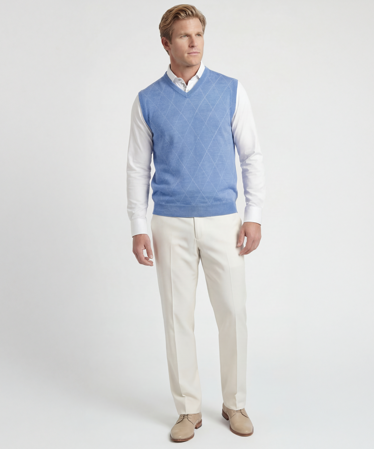 Signature Merino Argyle V-Neck Vest